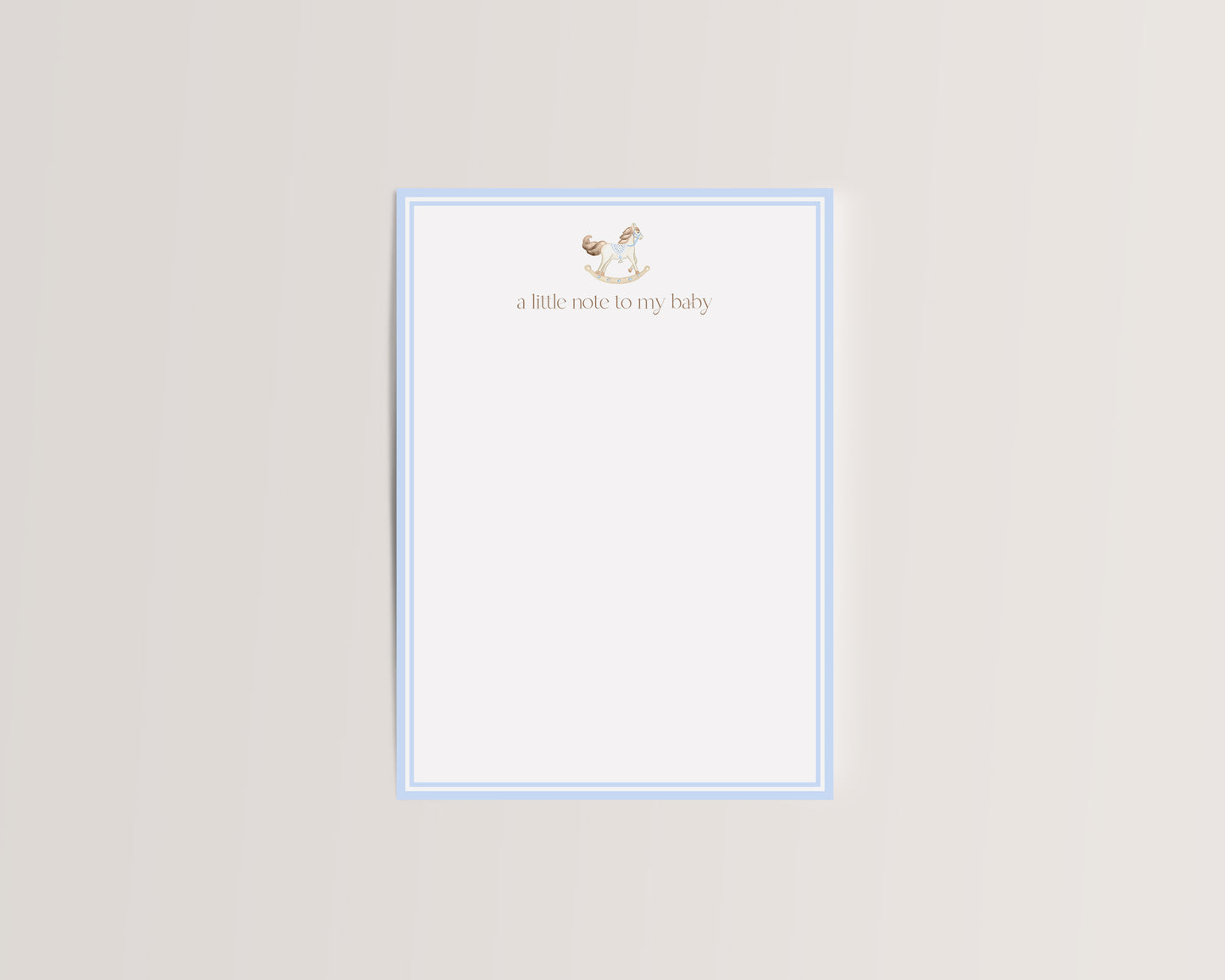 Blue Rocking Horse Monogram Newborn Photo Mat