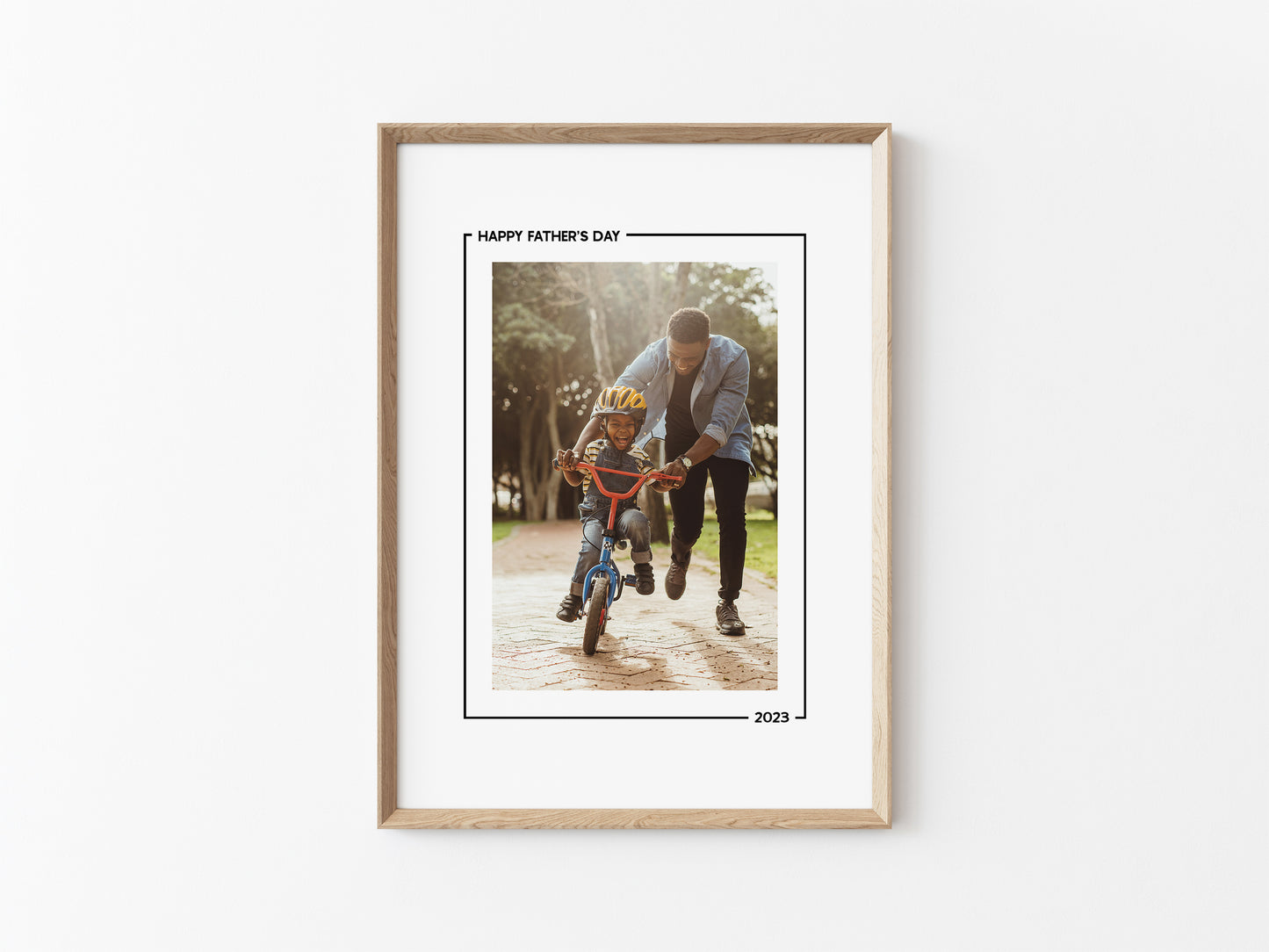 Minimal Black & White Father's Day 5x7 Photo Mat with Envelope