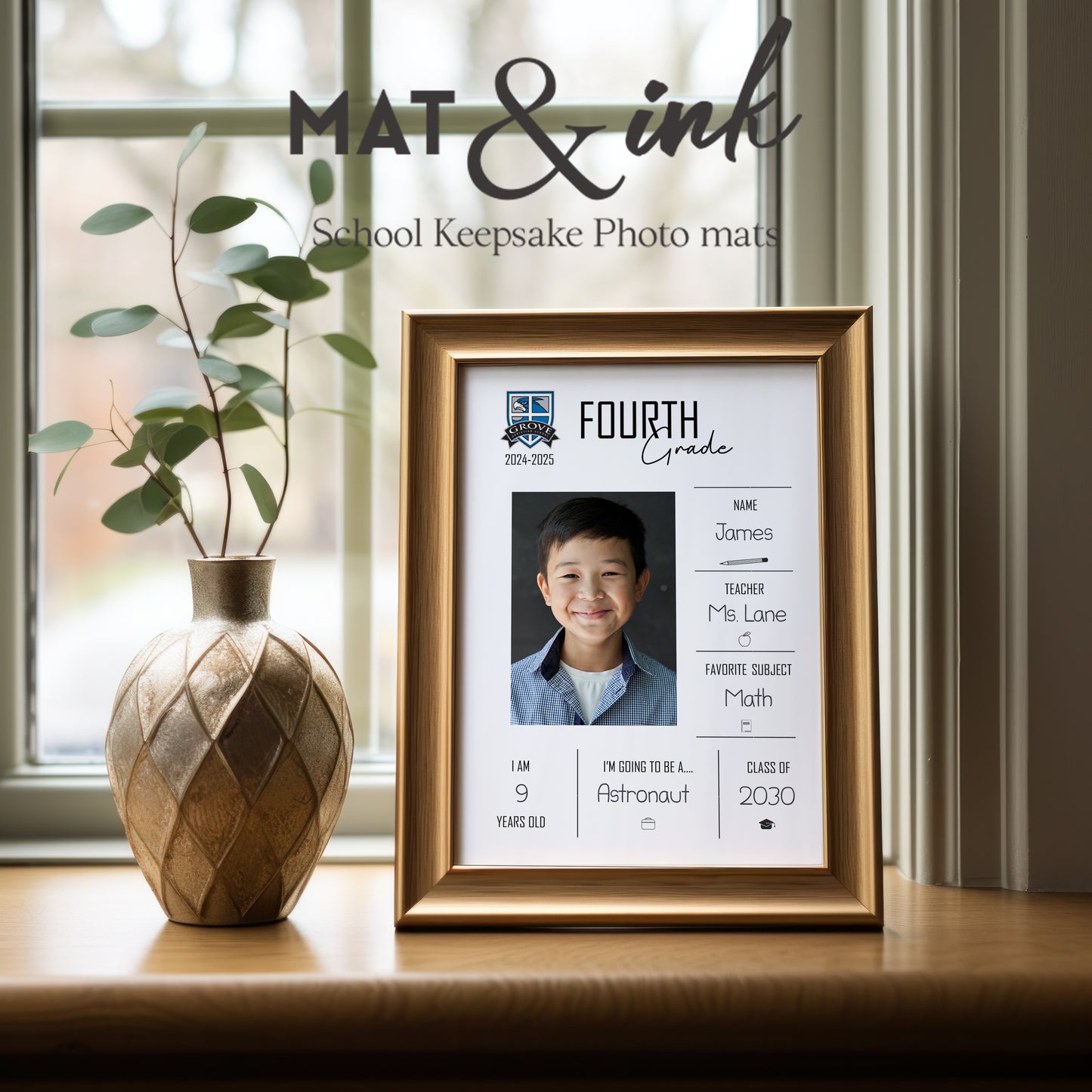 Grove Christian School Student Stat 5x7 Keepsake Photo Mat