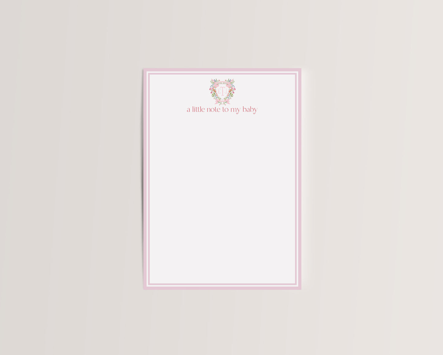 Pink Floral Monogram Newborn Photo Mat