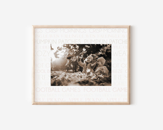 Fall Favorites Typography Keepsake Photo Mat