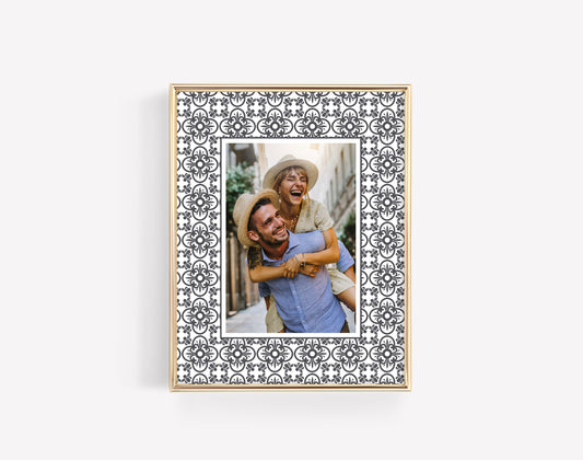 Black Moroccan Tile Photo Mat