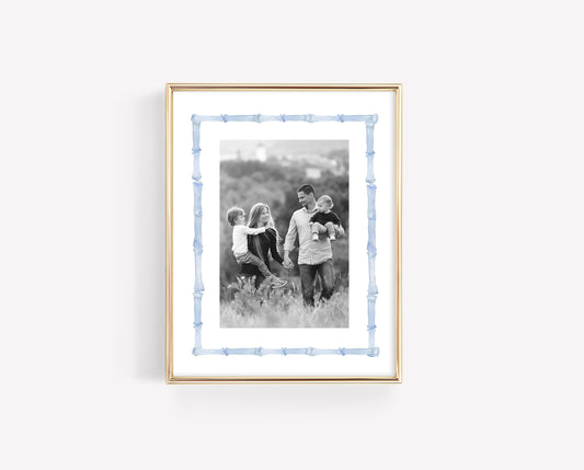 Blue Bamboo Frame Photo Mat