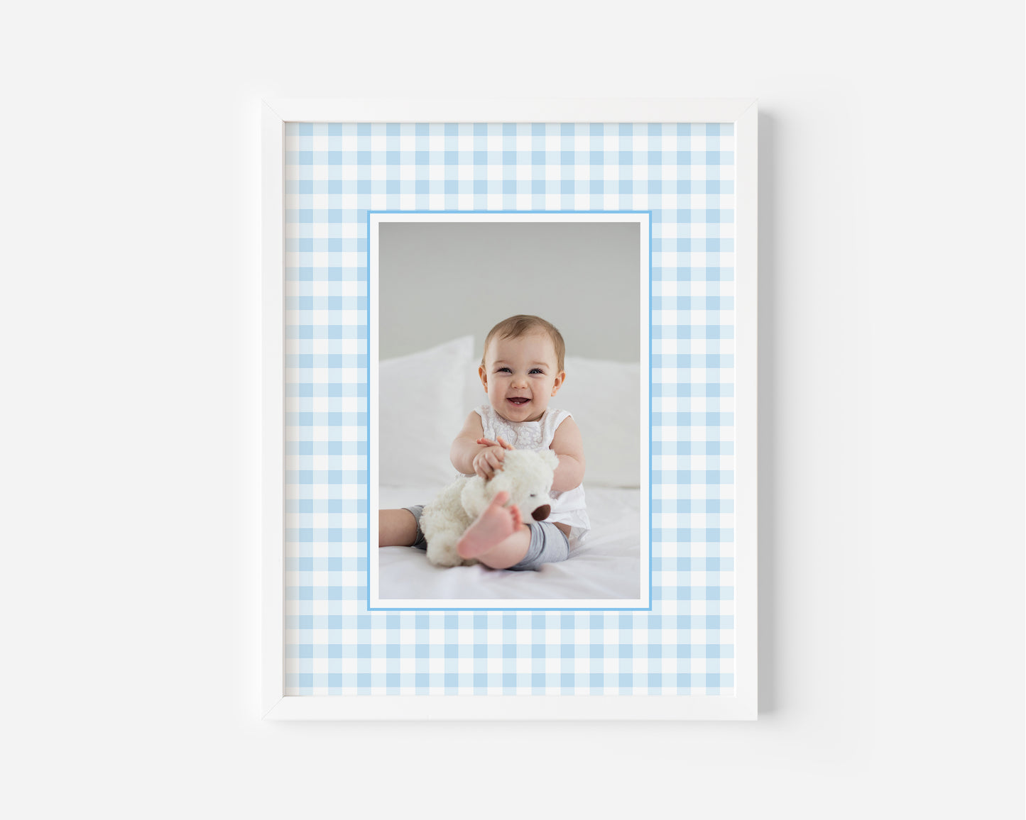 Blue Gingham Photo Mat