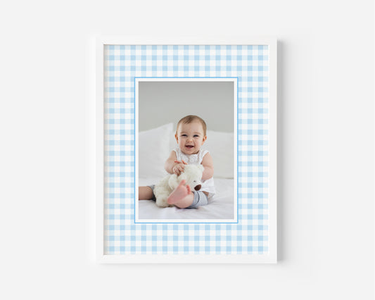 Blue Gingham Photo Mat