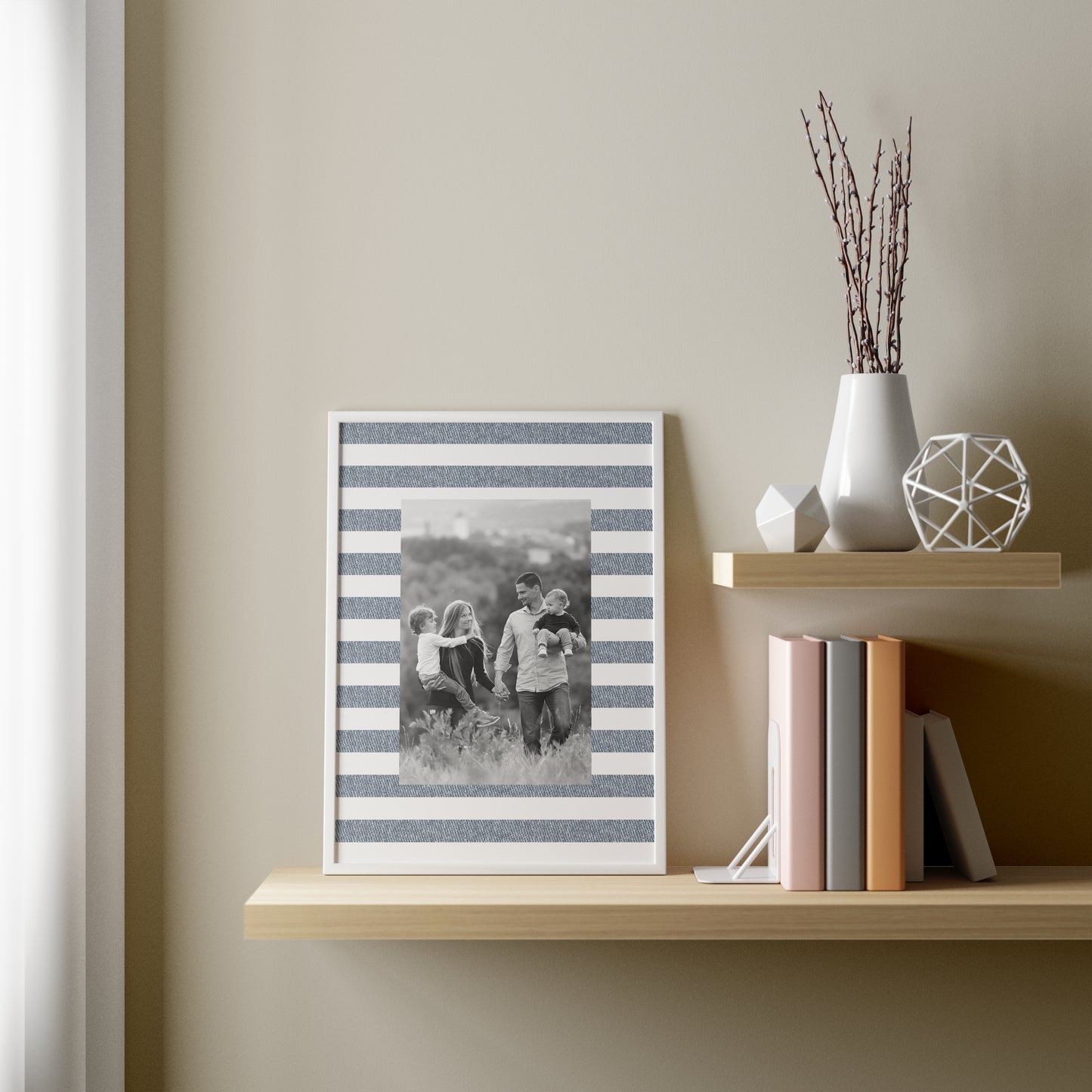 Chambray Stripe Photo Mat