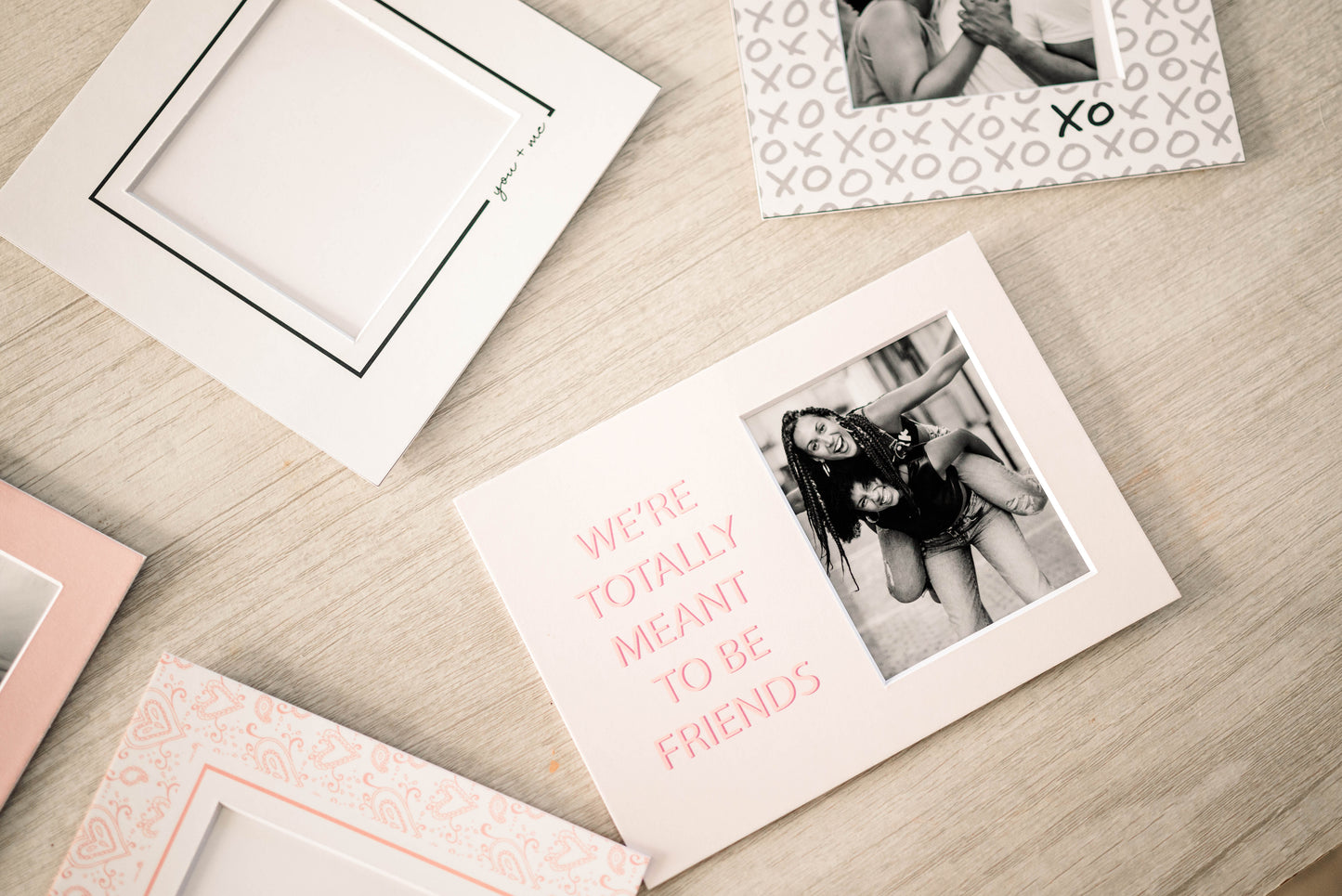 We're Totally Meant To Be Friends, Galentine's Day Keepsake Photo Mat Greeting Card