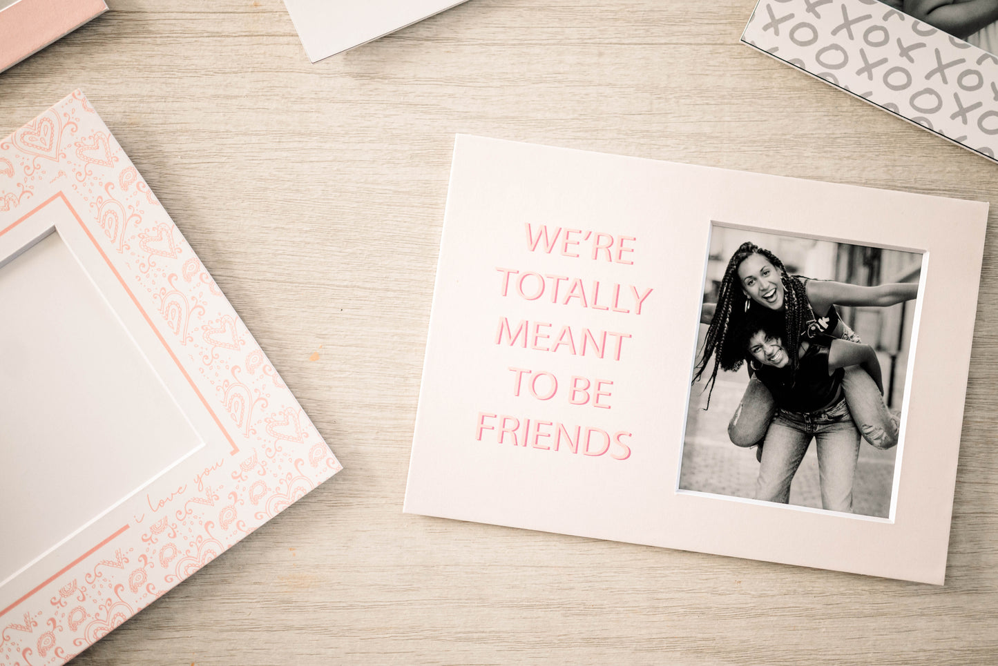 We're Totally Meant To Be Friends, Galentine's Day Keepsake Photo Mat Greeting Card
