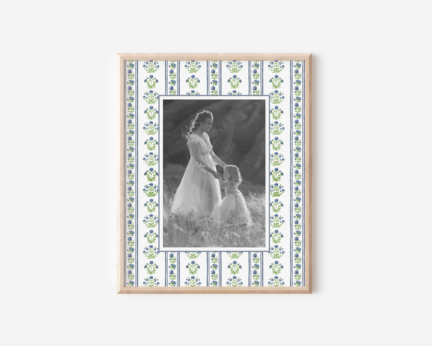 Blue/Green "Emma" Grandmillenial Floral Photo Mat