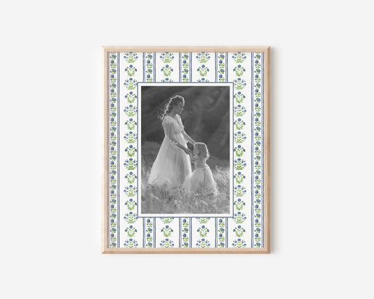 Blue/Green "Emma" Grandmillenial Floral Photo Mat