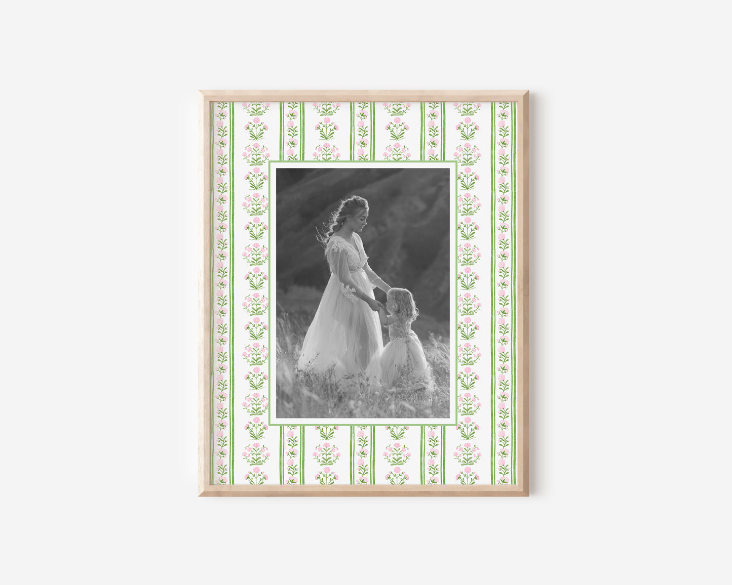 Pink/Green "Emma" Grandmillenial Floral Photo Mat