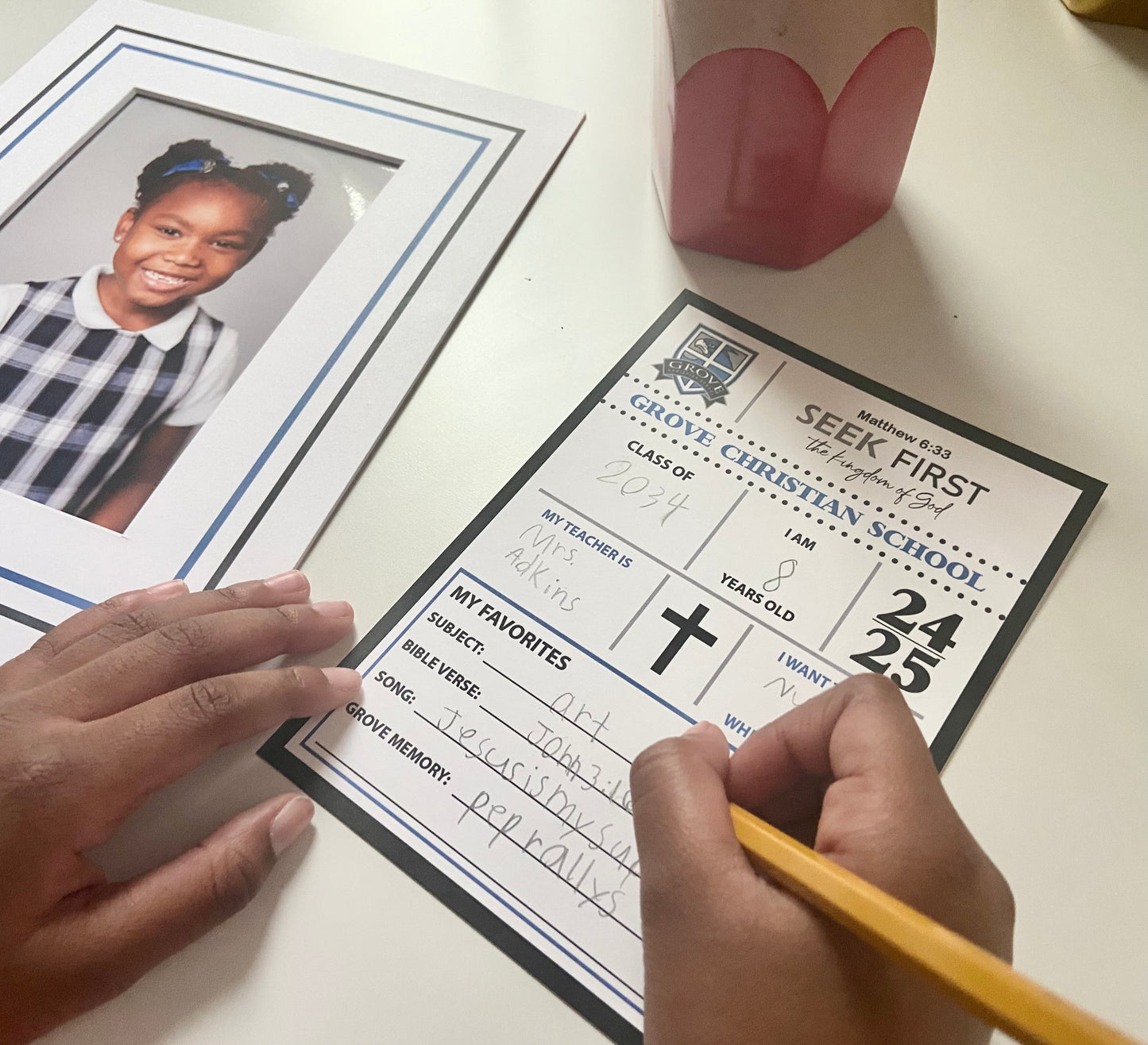 Grove Christian School 8x10 School Keepsake Photo Mat