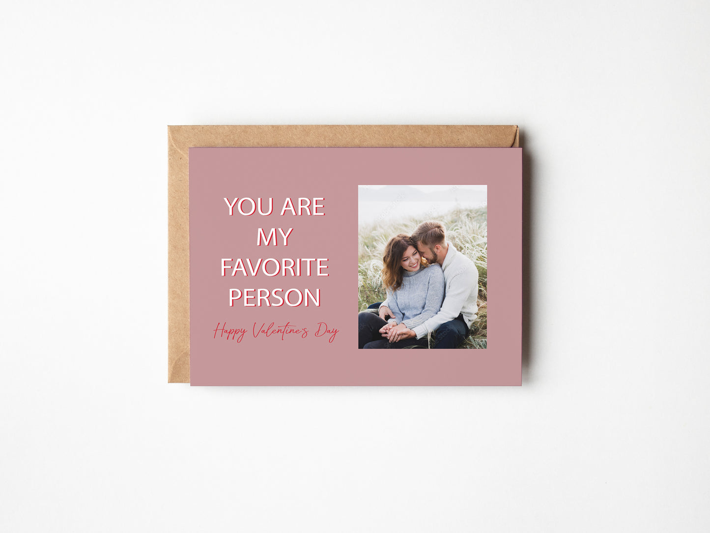 You Are My Favorite Person, Valentine's Day Keepsake Photo Mat Greeting Card