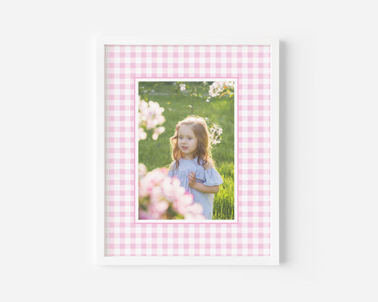 Pink Gingham Photo Mat