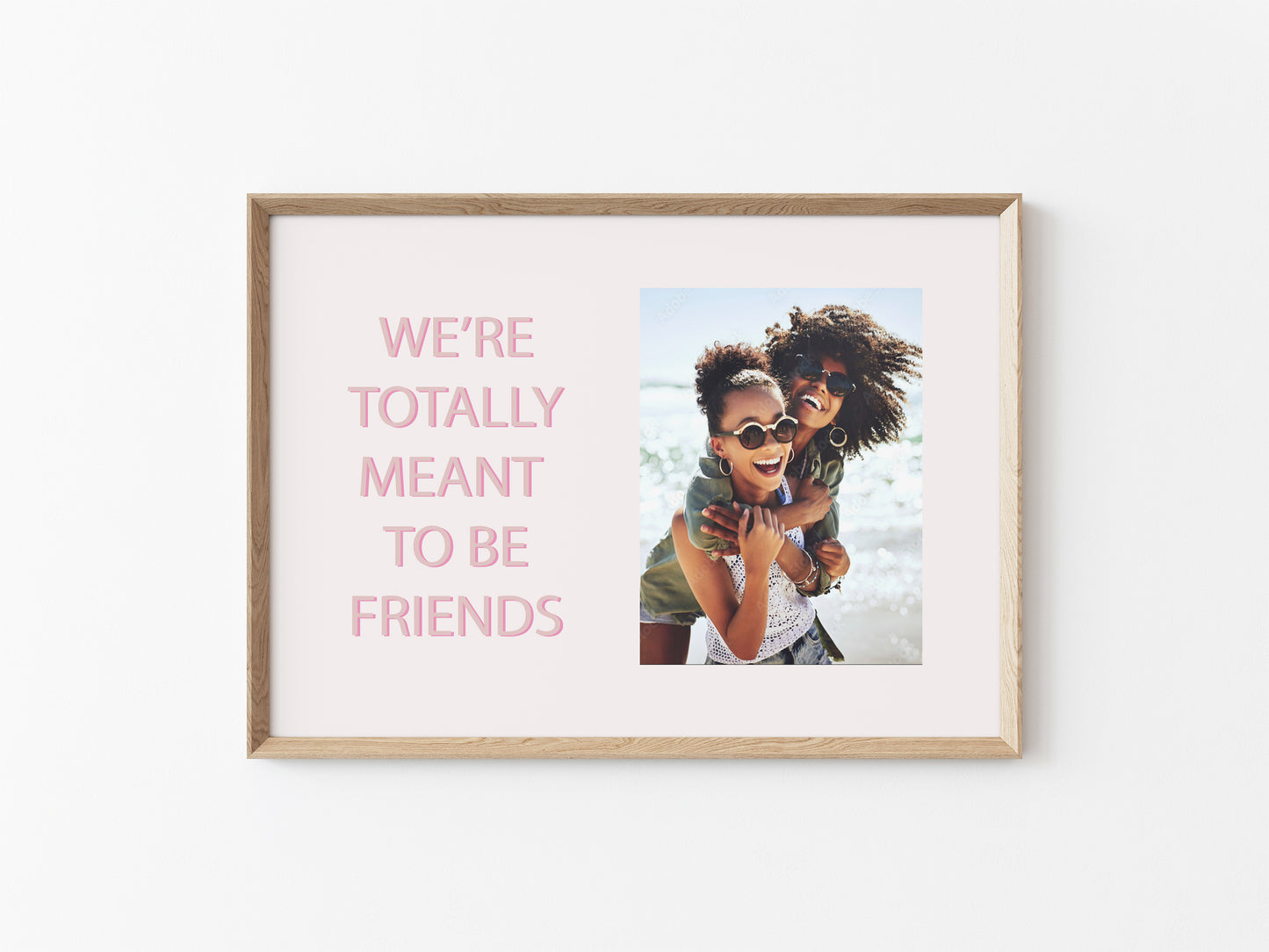 We're Totally Meant To Be Friends, Galentine's Day Keepsake Photo Mat Greeting Card