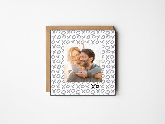 XO, Valentine's Day Keepsake Photo Mat Greeting Card