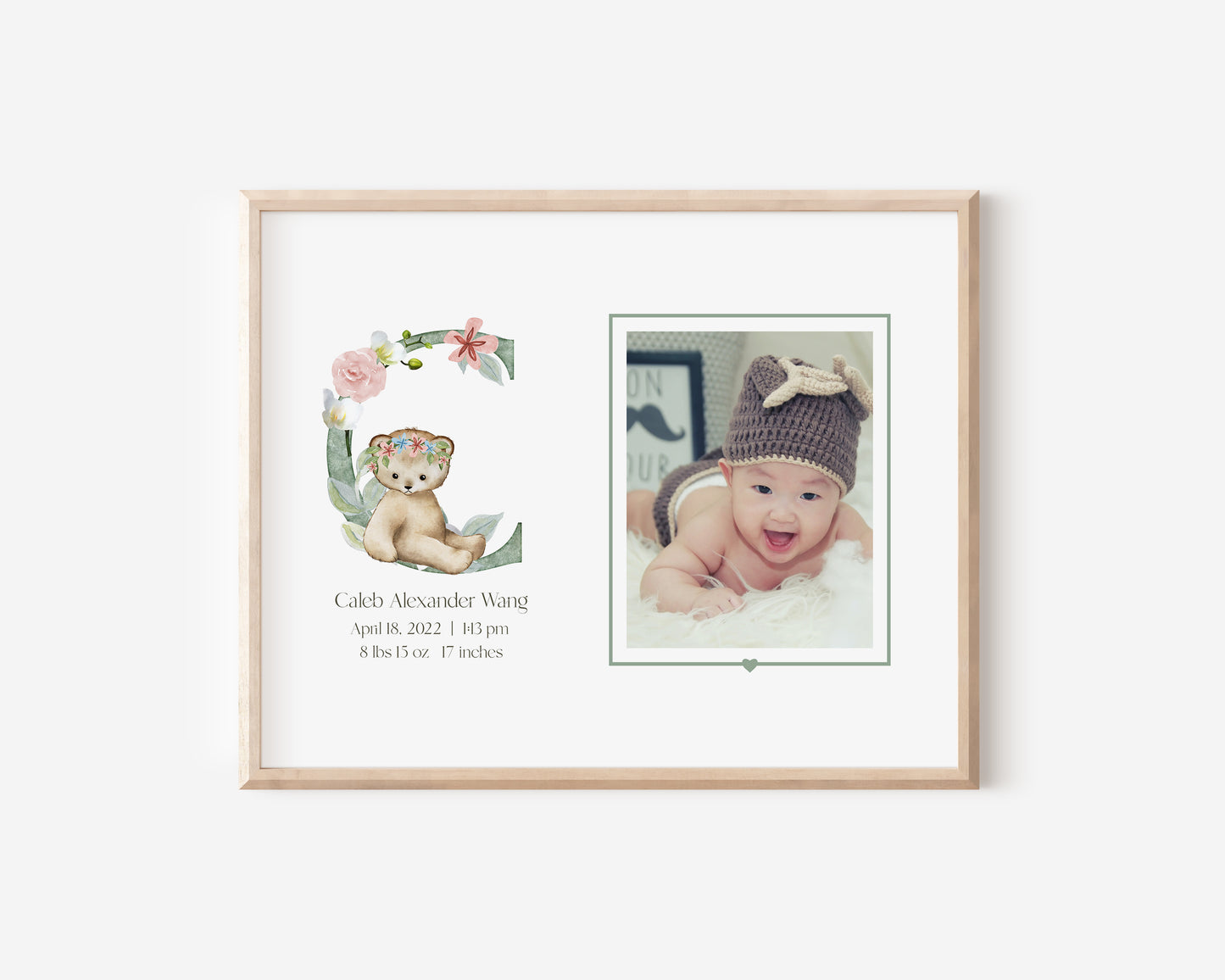 Newborn Animal Letter 8x10 Photo Mat