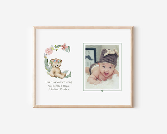 Newborn Animal Letter 8x10 Photo Mat
