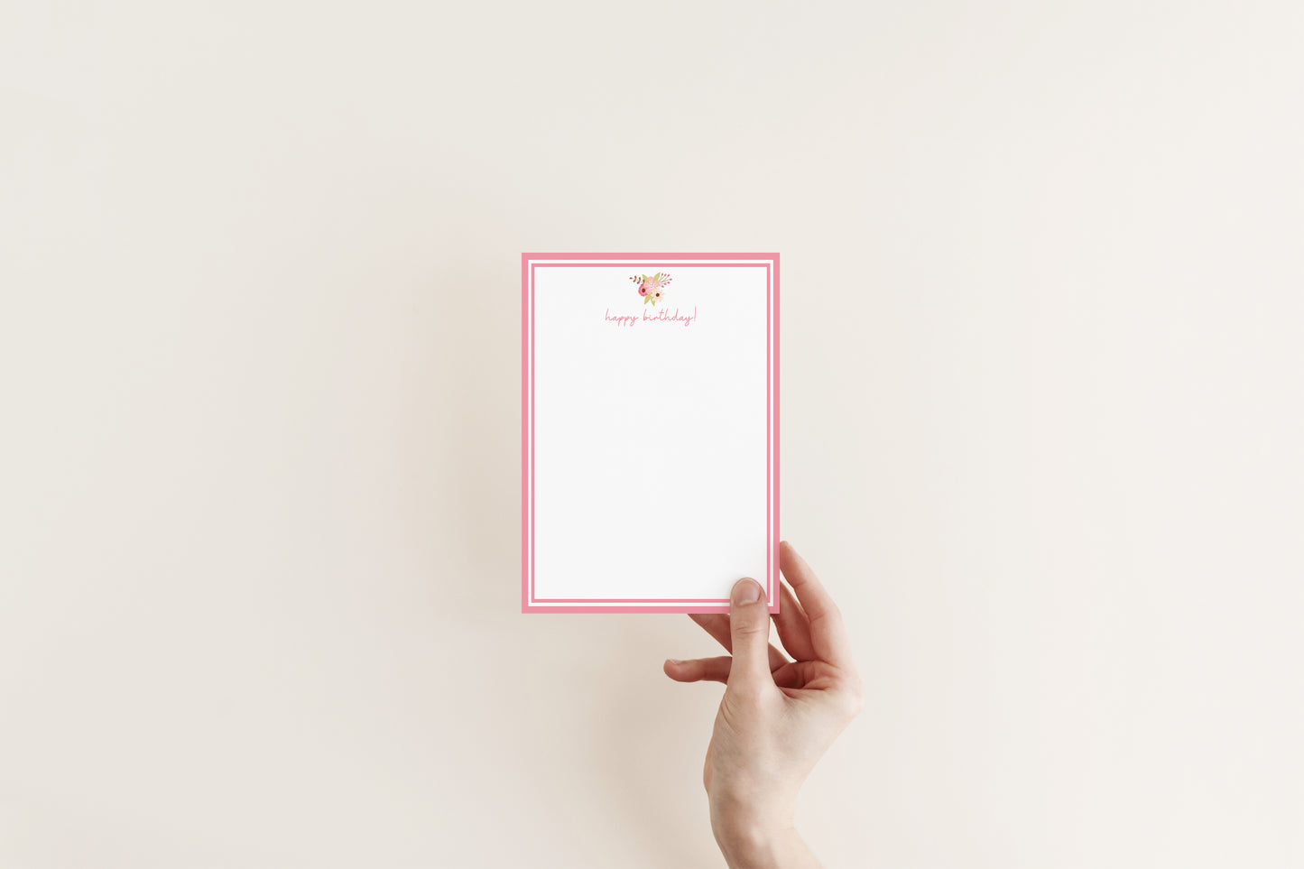 Floral Birthday 5x7 Photo Mat with Envelope