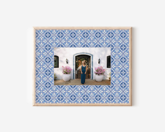 Blue Moroccan Tile 8x10 Photo Mat