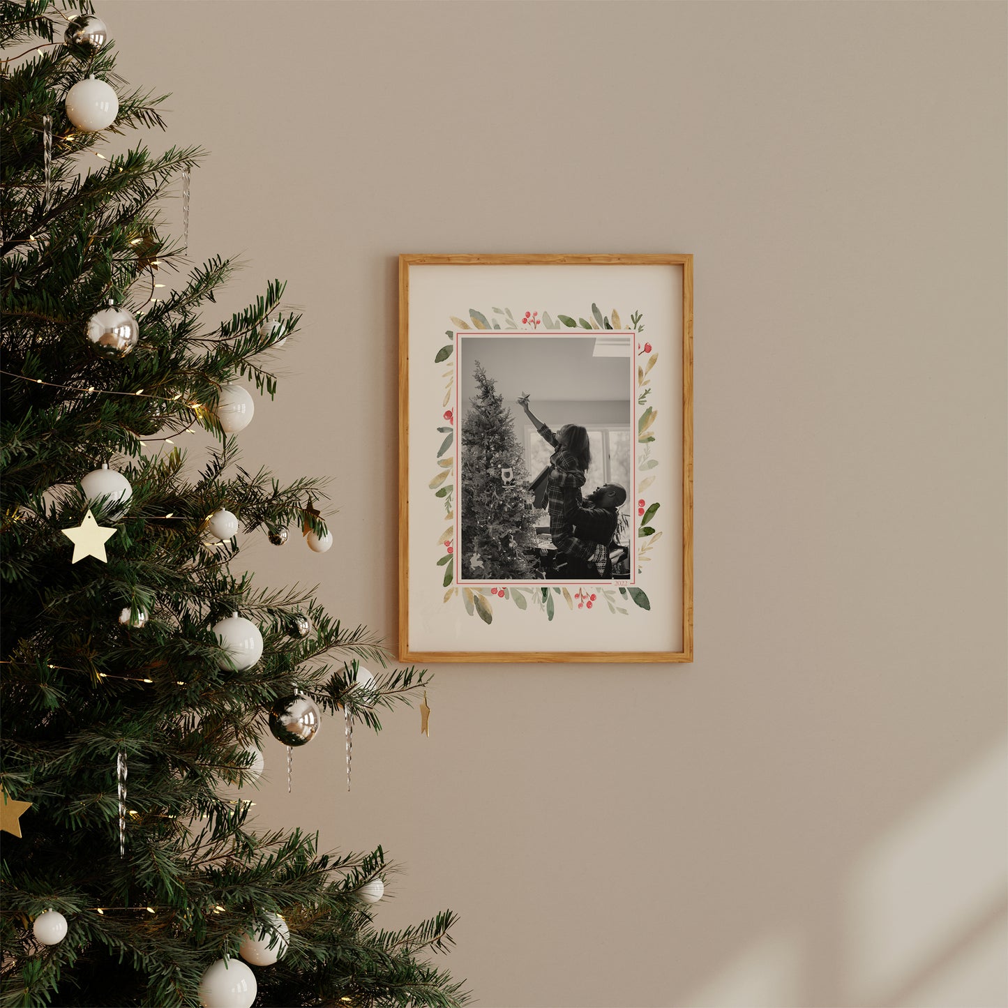 Christmas Greenery Keepsake Photo Mat