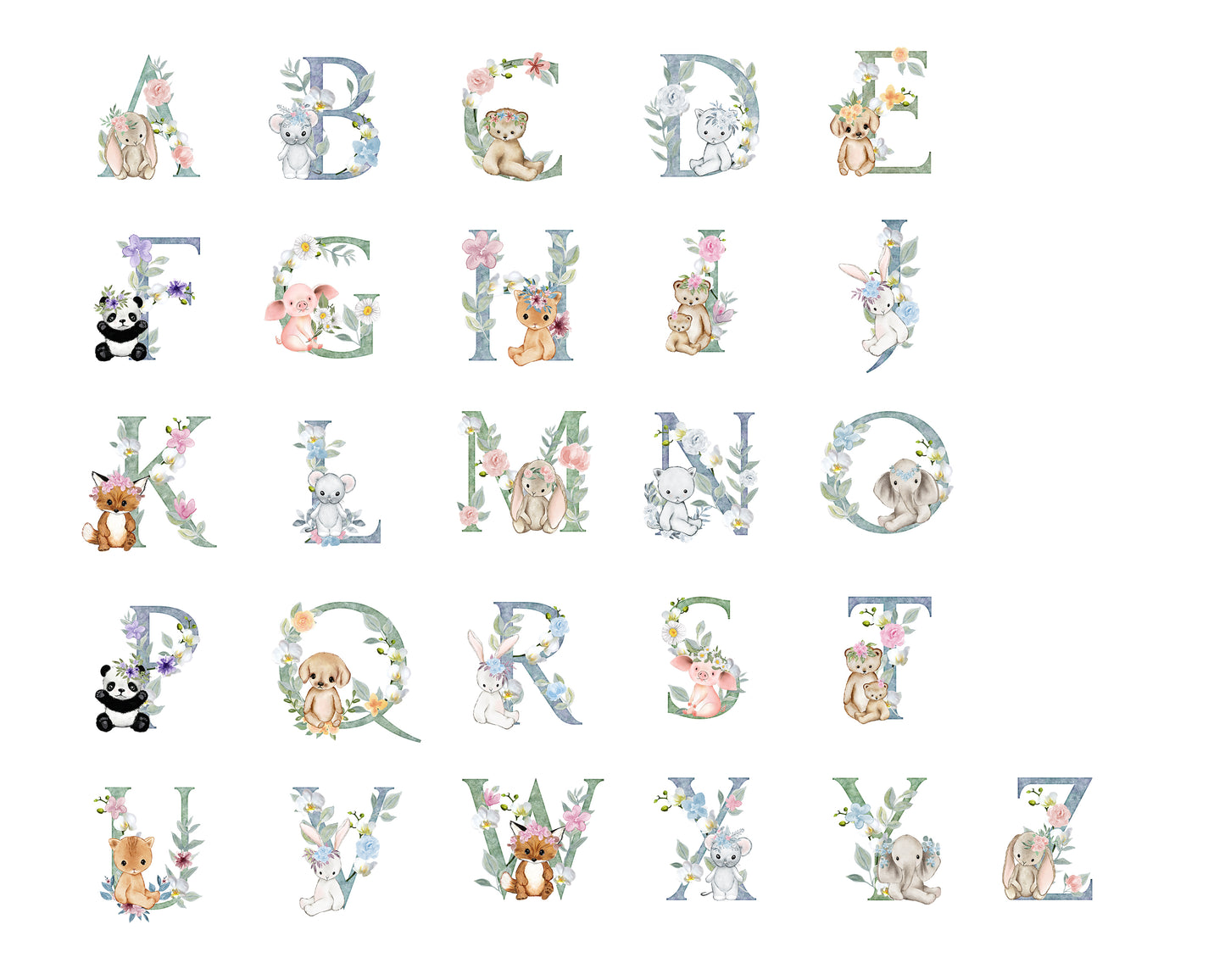 Newborn Animal Letter 8x10 Photo Mat