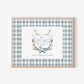 Blue Fishing Outdoors Nursery Monogram Crest with matching Photo Mat