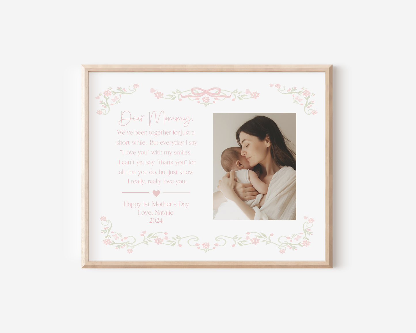 First Mother's Day Keepsake Photo Mat - Gift for New Mom