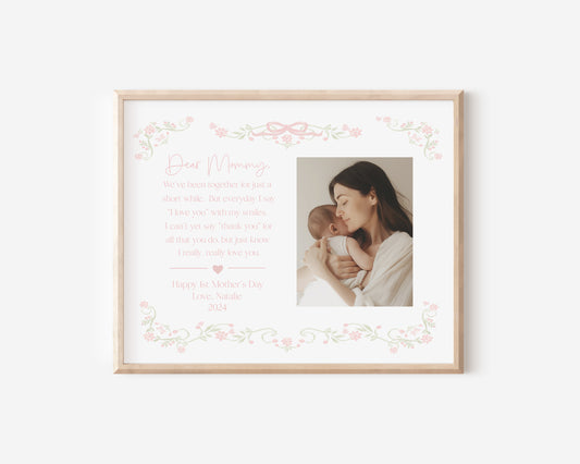 First Mother's Day Keepsake Photo Mat - Gift for New Mom