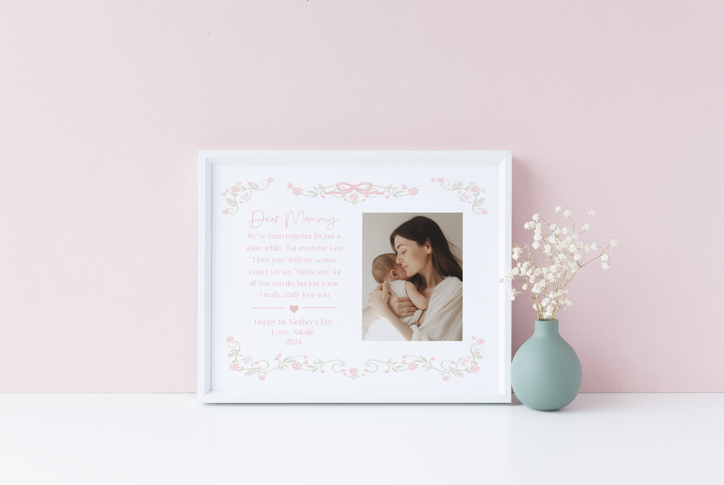 First Mother's Day Keepsake Photo Mat - Gift for New Mom