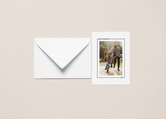 Minimal Black & White Father's Day 5x7 Photo Mat with Envelope