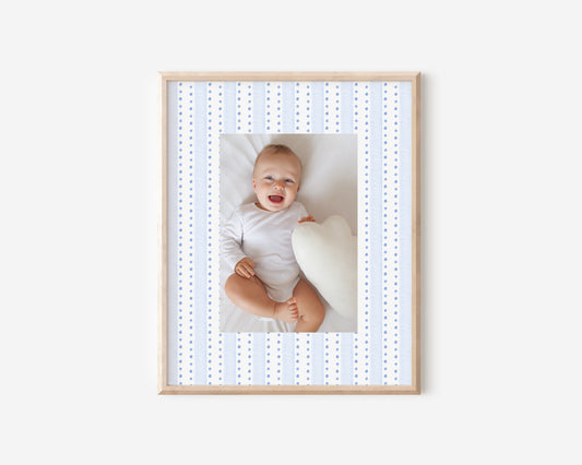 Blue Dotted Stripe Photo Mat