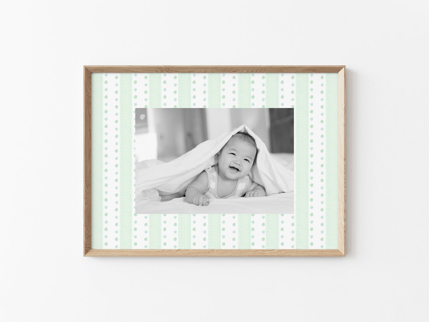 Mint Dotted Stripe Photo Mat