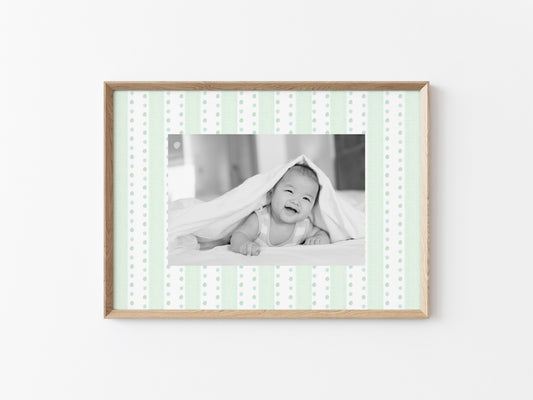 Mint Dotted Stripe Photo Mat