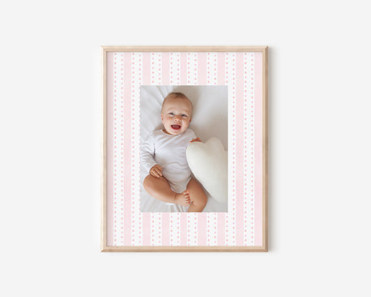 Pink Dotted Stripe Photo Mat