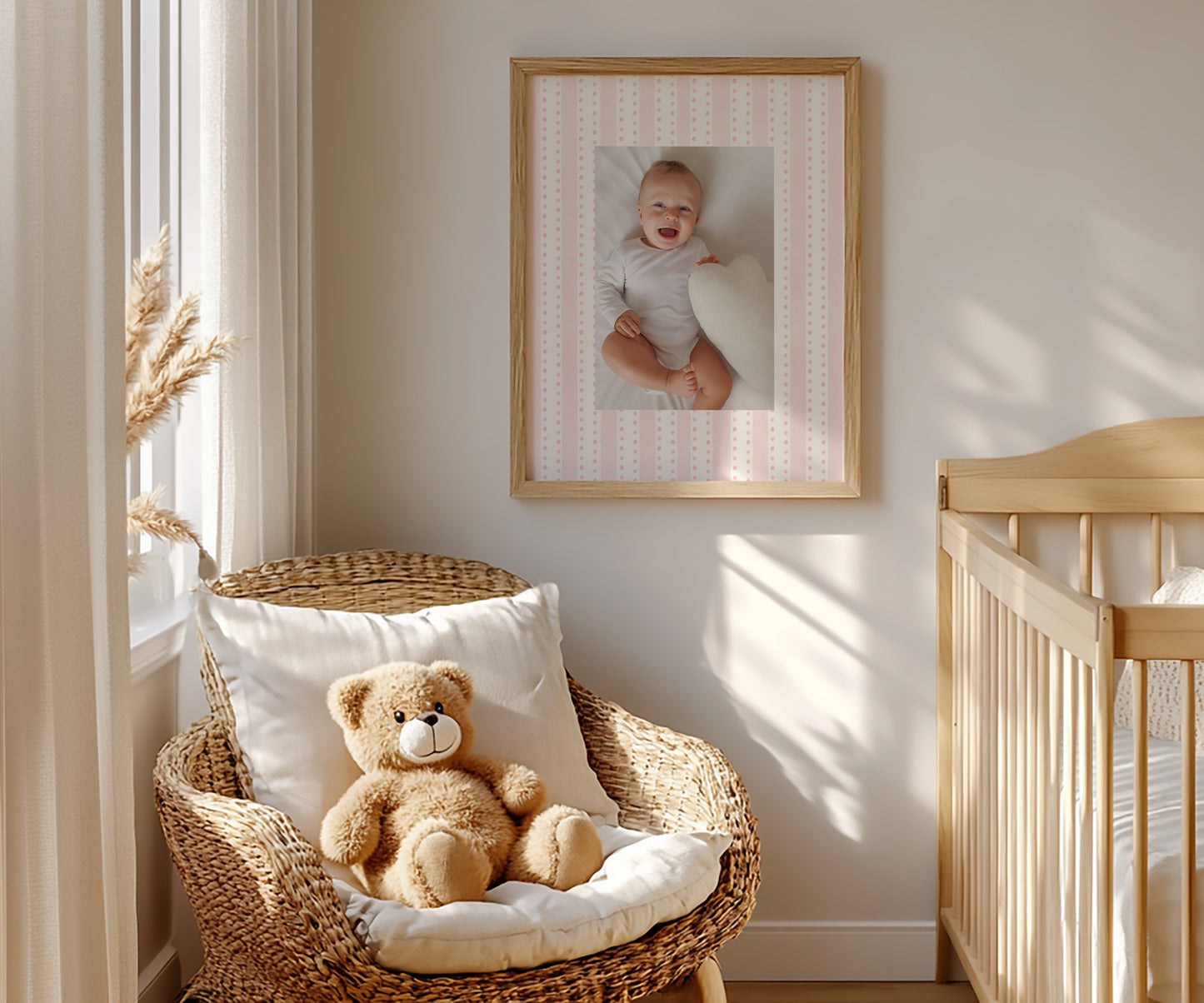 Pink Dotted Stripe Photo Mat