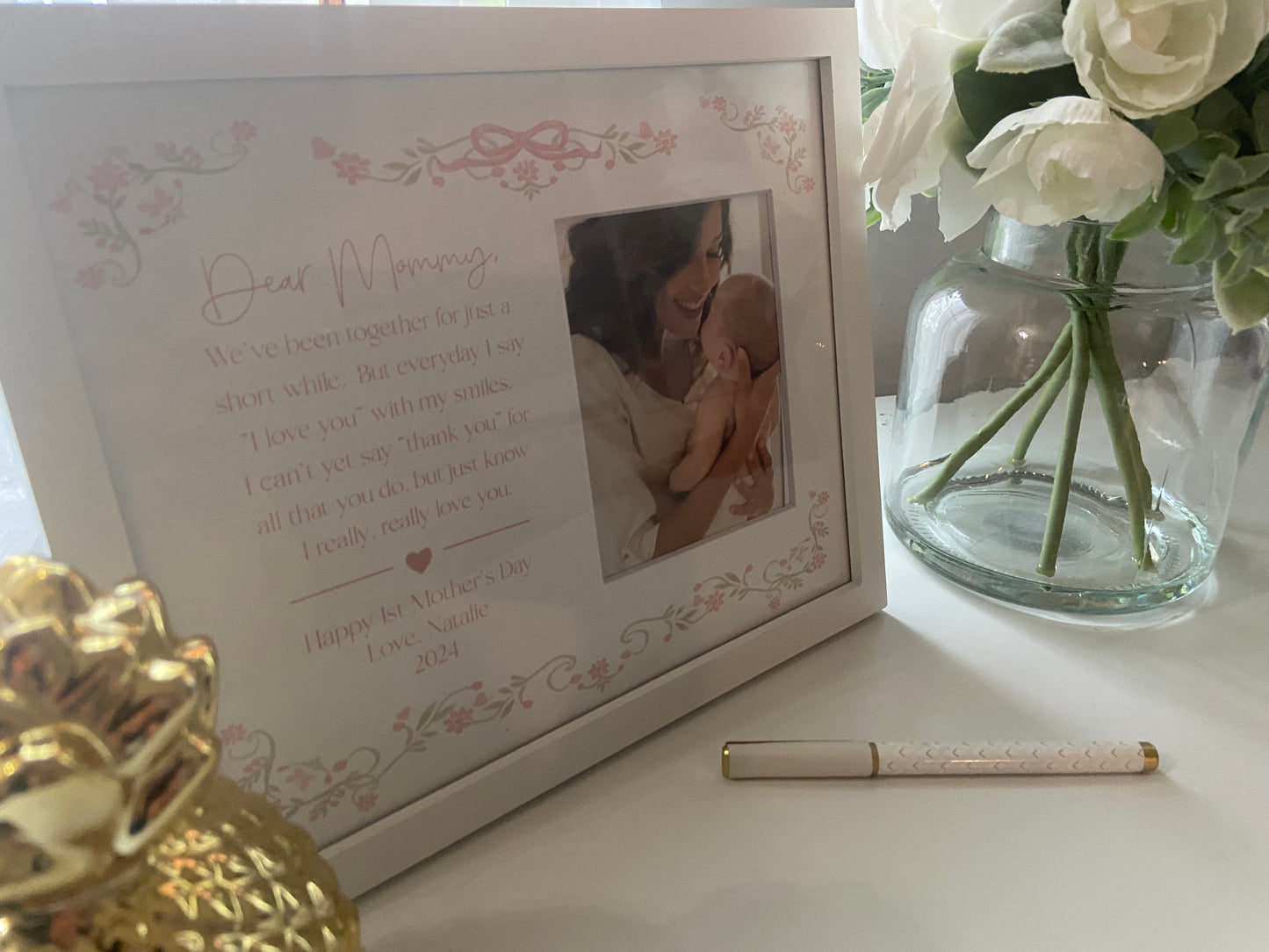 First Mother's Day Keepsake Photo Mat - Gift for New Mom