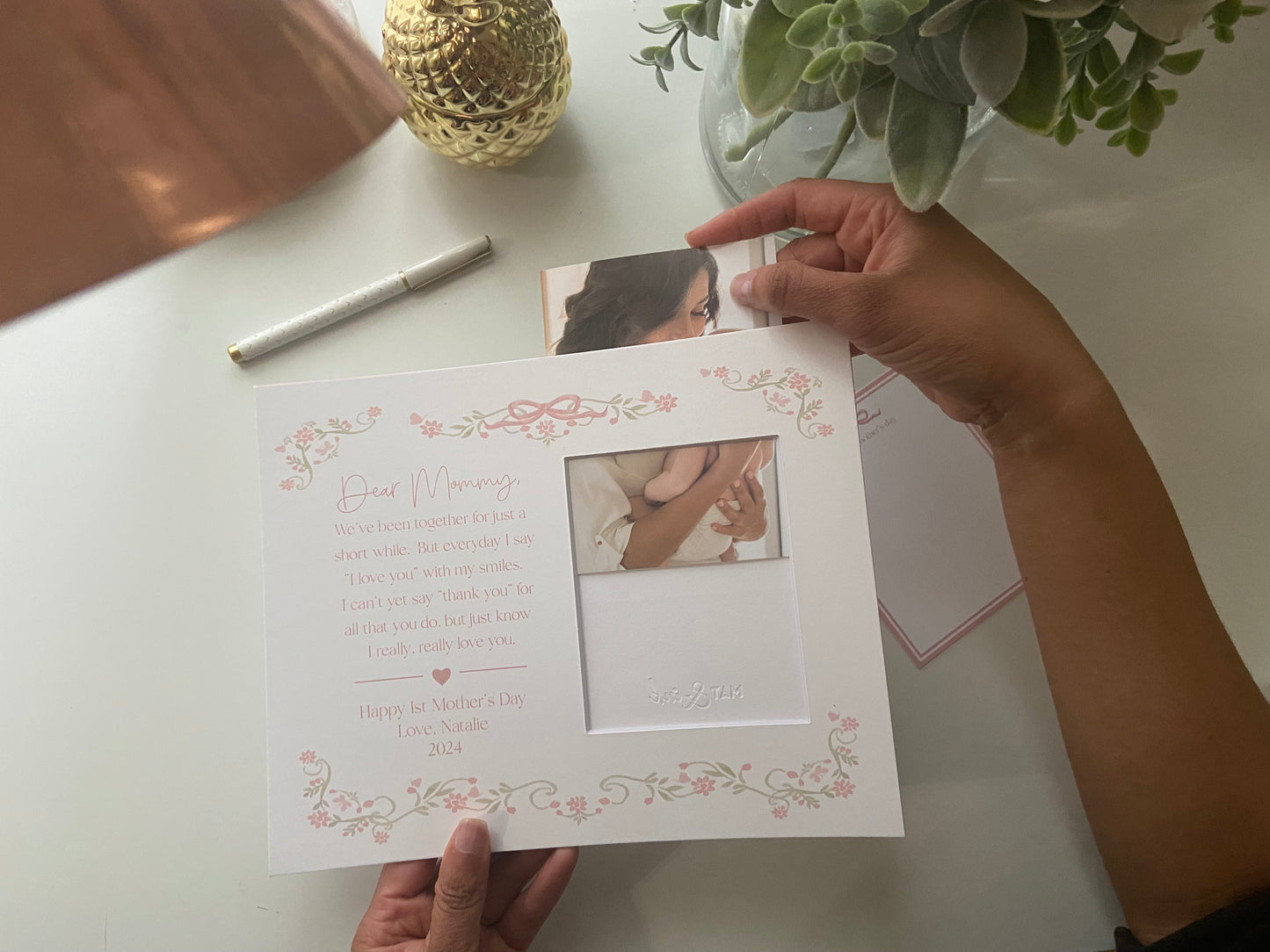 First Mother's Day Keepsake Photo Mat - Gift for New Mom
