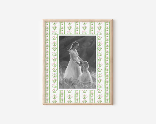 Pink/Green "Emma" Grandmillenial Floral Photo Mat