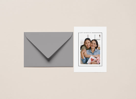 Minimal Black & White Mother's Day 5x7 Photo Mat with Envelope