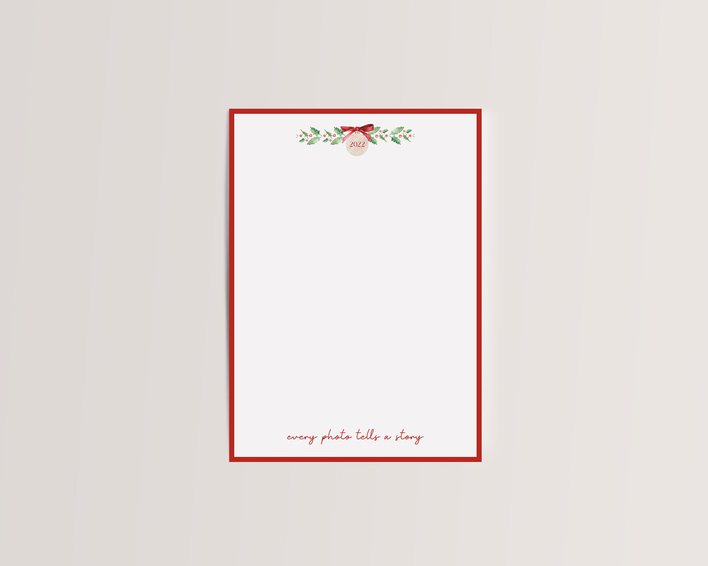 Holly Wreath Photo Mat with Year