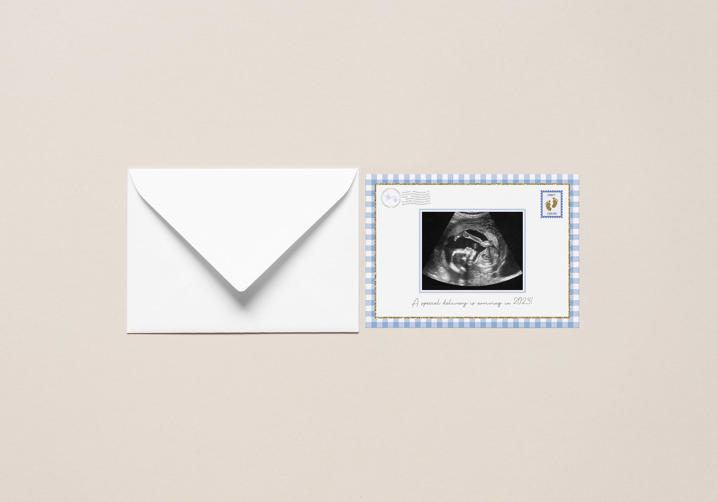 Special Delivery 5x7 Ultrasound Photo Mat with Envelope